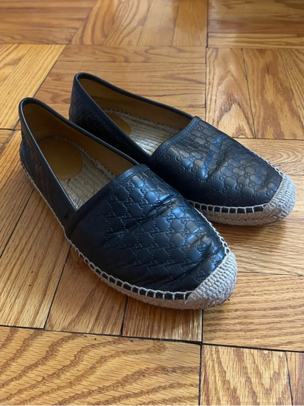 Gucci Microguccissima Monogram Pattern Leather Espadrilles Quiet Luxury - Picture 14 of 16